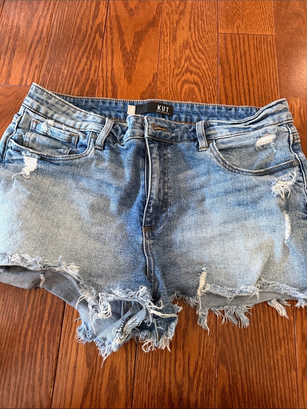 Kut from the Kloth Light Blue Distressed Denim Cutoff Shorts